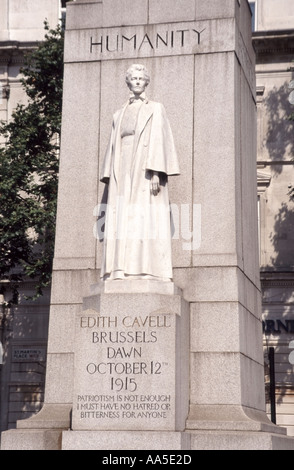 Gedenk-Statue, Edith Cavell englische Krankenschwester gab Belgien Lay Krankenpflege erschossen von den deutschen im Jahre 1915 Stockfoto