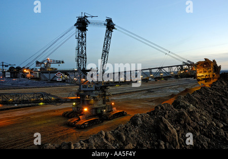 Garzweiler II offene Besetzung Kohlebergwerk in der Nähe von Köln, Deutschland; Bucketwheel Bagger. Stockfoto