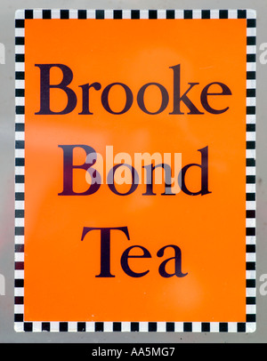 Alte original BROOKE BOND Tee Emailleschild UK Stockfoto