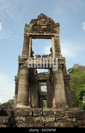 Preah Khan, Angkor, Kambodscha. Die zwei Geschichte-Pavillon, aka das heilige Schwert Stockfoto