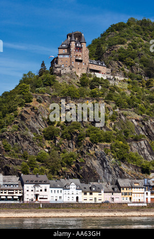 Burg Katz über St. Goarshausen im Rheintal, Rheinland-Pfalz, Deutschland, Europa Stockfoto