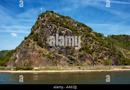 Die Loreley rock in der oberen Mitte River Rheintal, Deutschland, Europa Stockfoto