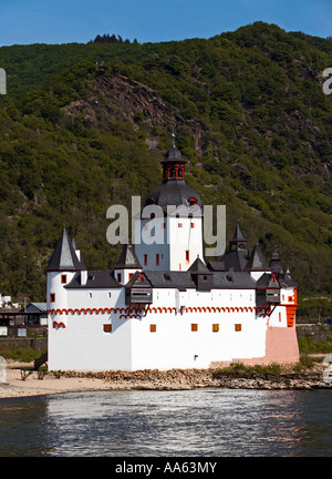 Burg Pfalz auf dem Fluss Rhein, Deutschland, Europa Stockfoto