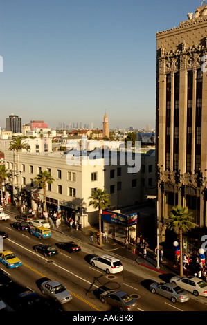 Blick über Hollywood Boulevard von oben von Hollywood und Highland Center entfernte Downtown Los Angeles, Kalifornien, USA Stockfoto