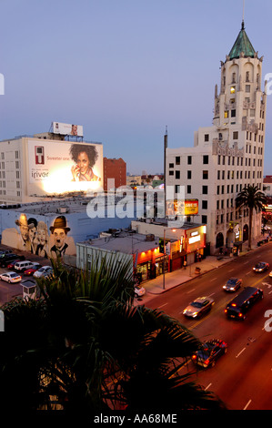 Blick nach Süden über den Highland Boulevard in Hollywood, Kalifornien, USA Stockfoto