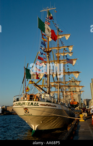 Strengen Blick auf die mexikanische Marine Training ship Cuauhtemoc bei San Diego Hafen San Diego Kalifornien USA Stockfoto