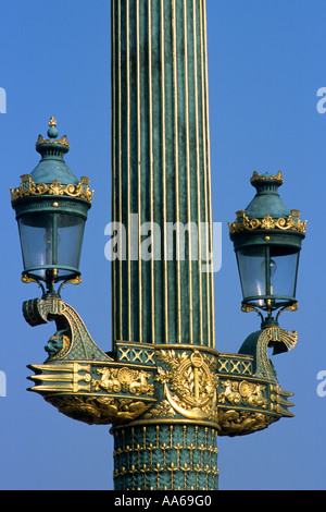 Frankreich Paris Place De La Concorde Laternenpfahl Stockfoto