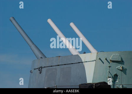 Geschützturm auf HMS Belfast Stockfoto