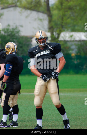 Martin Johnson Rugby-Star Spielen American Football Stockfoto