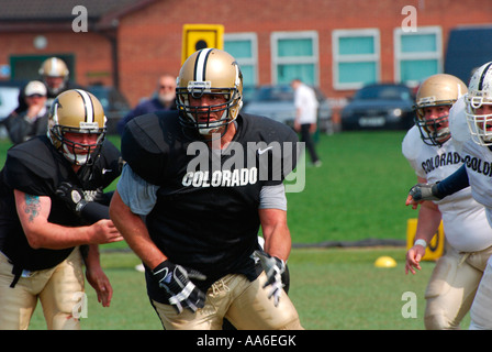 Martin Johnson Rugby-Star Spielen American Football Stockfoto