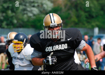 Martin Johnson Rugby-Star Spielen American Football Stockfoto