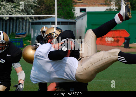 Martin Johnson Rugby-Star Spielen American Football Stockfoto