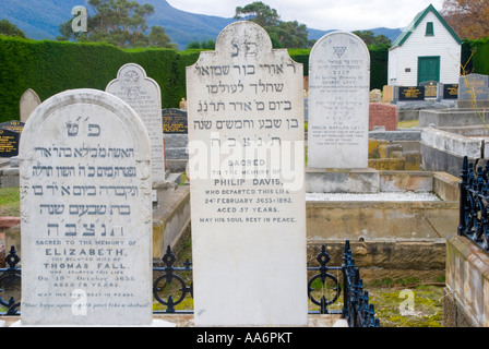 Jüdischen Teil des Friedhofs in Hobart Tasmanien Karneol Bucht Stockfoto