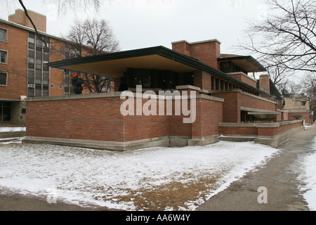 Touristen fotografieren auf dem Vorderdeck Frederick C Robie House Stockfoto