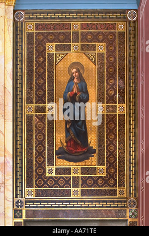 Fresko der seligen Jungfrau Maria, St. Francis Xavier Church, Hereford, England Stockfoto