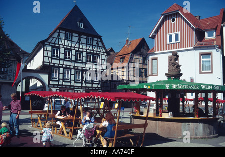 Deutschland-Hessen-Hessen-Bergstrasse Stadt Bensheim Rahmen Häuser in der Altstadt Stockfoto