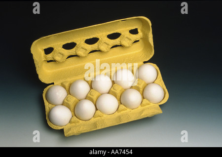 Eiern zehn frische s Hühnereier in einem Paket Stockfoto