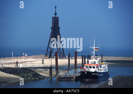 Deutschland niedrigere Sachsen Cuxhafen die Kugelbake ein Wahrzeichen der Stadt Stockfoto