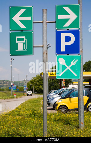 Autogrill Autostrada A1 Tarsia Italien Stockfoto