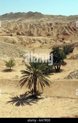 Sahara-Wüste in der Nähe von Matmata Tunesien Stockfoto