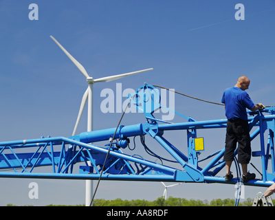 Windpark Parndorf, Österreich, Kran Stockfoto