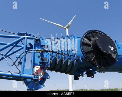 Windpark Parndorf, Österreich, Kran Stockfoto