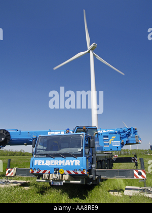 Windpark Parndorf, Österreich, Kran Stockfoto