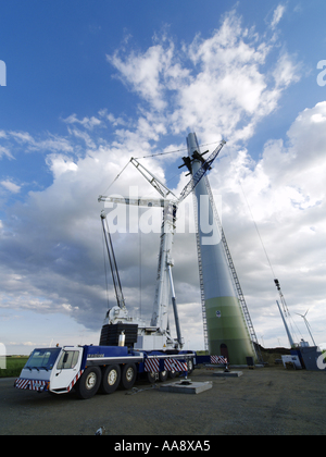 Windpark Parndorf, Österreich, Bau einer Windmühle Stockfoto