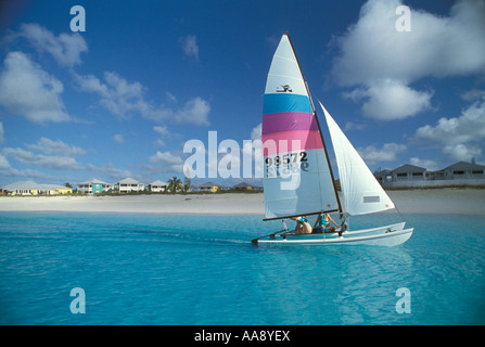 Bahamas-San Salvador-Insel segeln von Club Med Stockfoto