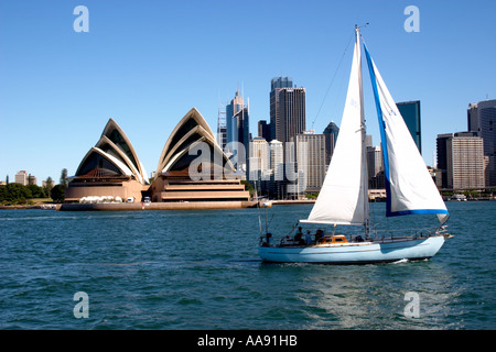 Segeln in den Hafen von Sydney Stockfoto