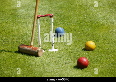 Krocket Holzhammer Hoop Kugel Rasen Spiel Englisch pitch