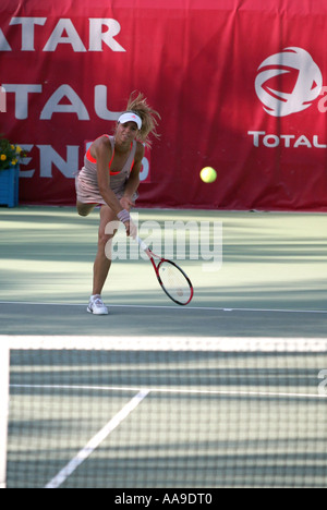 Maria Kirilenko in Aktion bei den Qatar Total Open Februar März 2006 Stockfoto