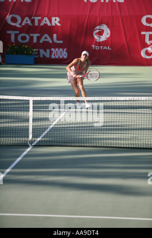 Maria Kirilenko in Aktion bei den Qatar Total Open Februar März 2006 Stockfoto