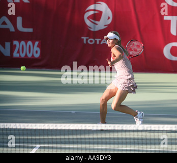 Maria Kirilenko in Aktion bei den Qatar Total Open Februar März 2006 Stockfoto