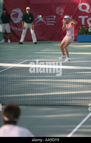 Maria Kirilenko in Aktion bei den Qatar Total Open Februar März 2006 Stockfoto