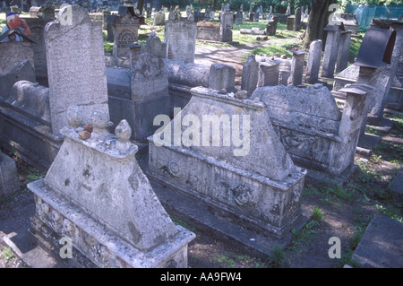 Grabsteine in Krakau Friedhof Stockfoto
