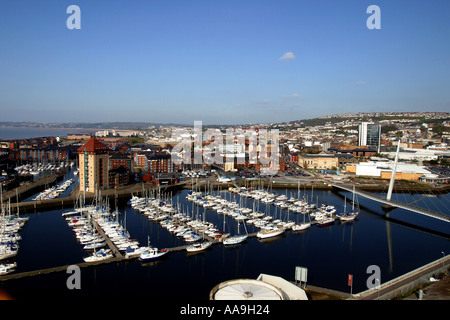 Hafen und Stadtzentrum SA1 Entwicklung Swansea Südwales Stockfoto