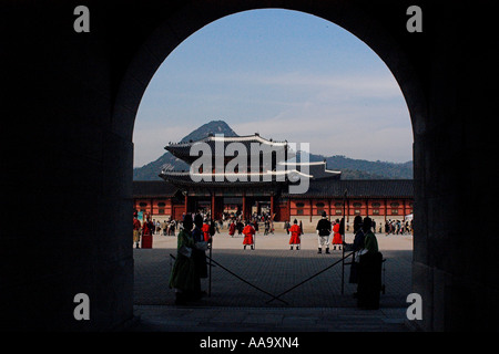 Änderung der Wache Zeremonie Gyeongbokgung Palast erdet Seoul Gyeonggi Do Südkorea Stockfoto