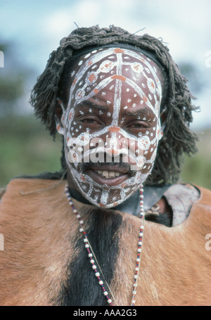 Nahaufnahme Hochformat Porträt des traditionellen Menschen in Kikuyu Central Provinz Kenia in Ostafrika Stockfoto