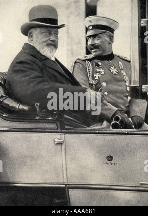 Kaiser Wilhelm II., 1859-1941. Kaiser von Deutschland und König von Preußen, 1888-1918, und Edward VII., 1841 - 1910. König von England, 1901 - 1910. Stockfoto