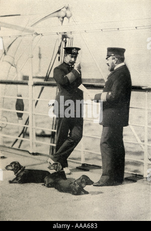 Kaiser Wilhelm II., 1859-1941. Kaiser von Deutschland und König von Preußen, 1888-1918, hier an Bord gesehen Stockfoto