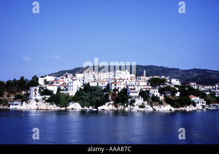 Skiathos Stadt Ägäis Griechenland Europa Stockfoto