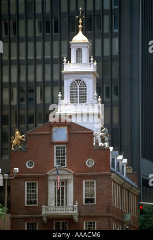 Das Old State House historischen Bezirksgebiet von Boston Massachusetts MA Stockfoto