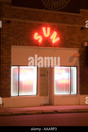 Sun Records Studio in Memphis, Tennessee - der legendäre Geburtsort von Elvis Presleys Musikkarriere Stockfoto