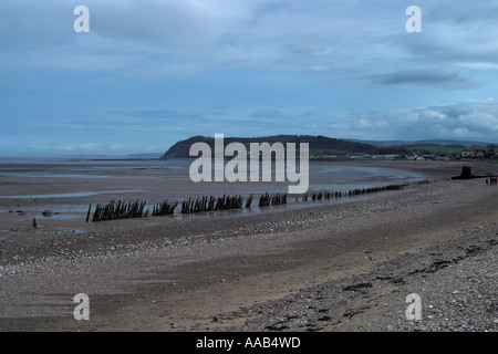 Blue Anchor Bay aus Dunster Strand. Somerset. England Stockfoto