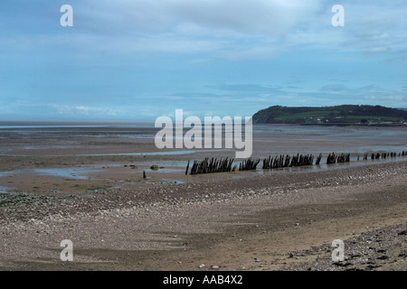 Blue Anchor Bay aus Dunster Strand. Somerset. England Stockfoto