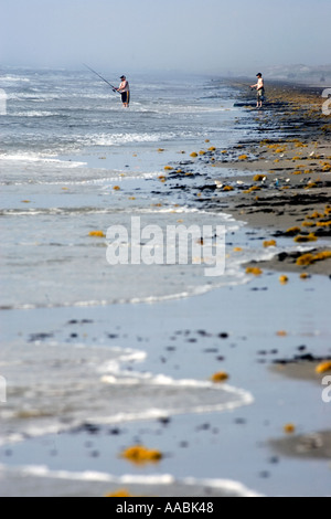 Fischer auf Padre Island in der Nähe von Corpus Christi Texas Stockfoto