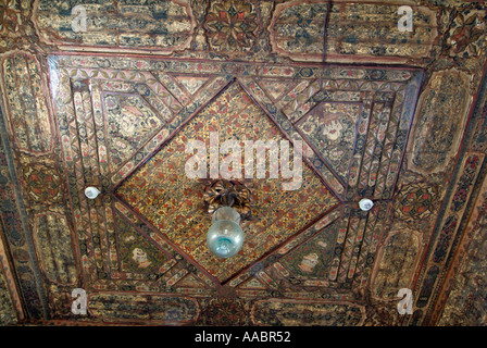 Reich verzierte Decke, Gayer Anderson Museum, Kairo, Ägypten Stockfoto