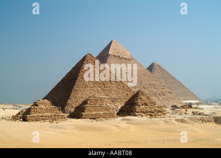 Die Pyramiden von Gizeh, Kairo, Ägypten Stockfoto