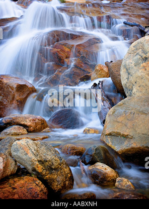 Horseshoe Falls - Schwemmfächer Bereich, Rocky Mountain National Park. Stockfoto